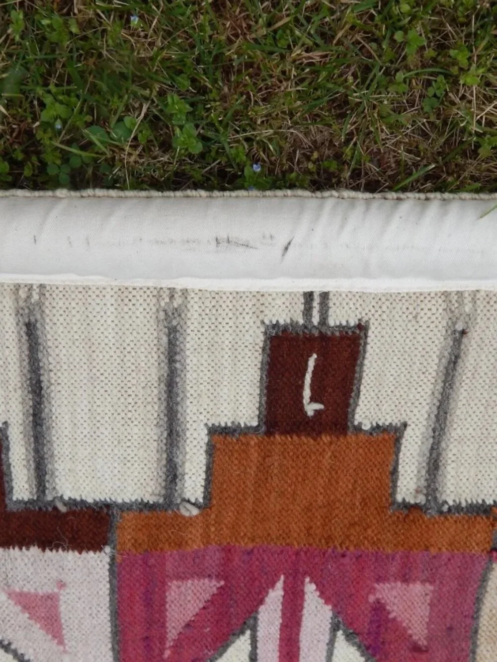 Vintage Native American Navajo Handwoven Wall Tapestry From UTAH Wool Hanging **